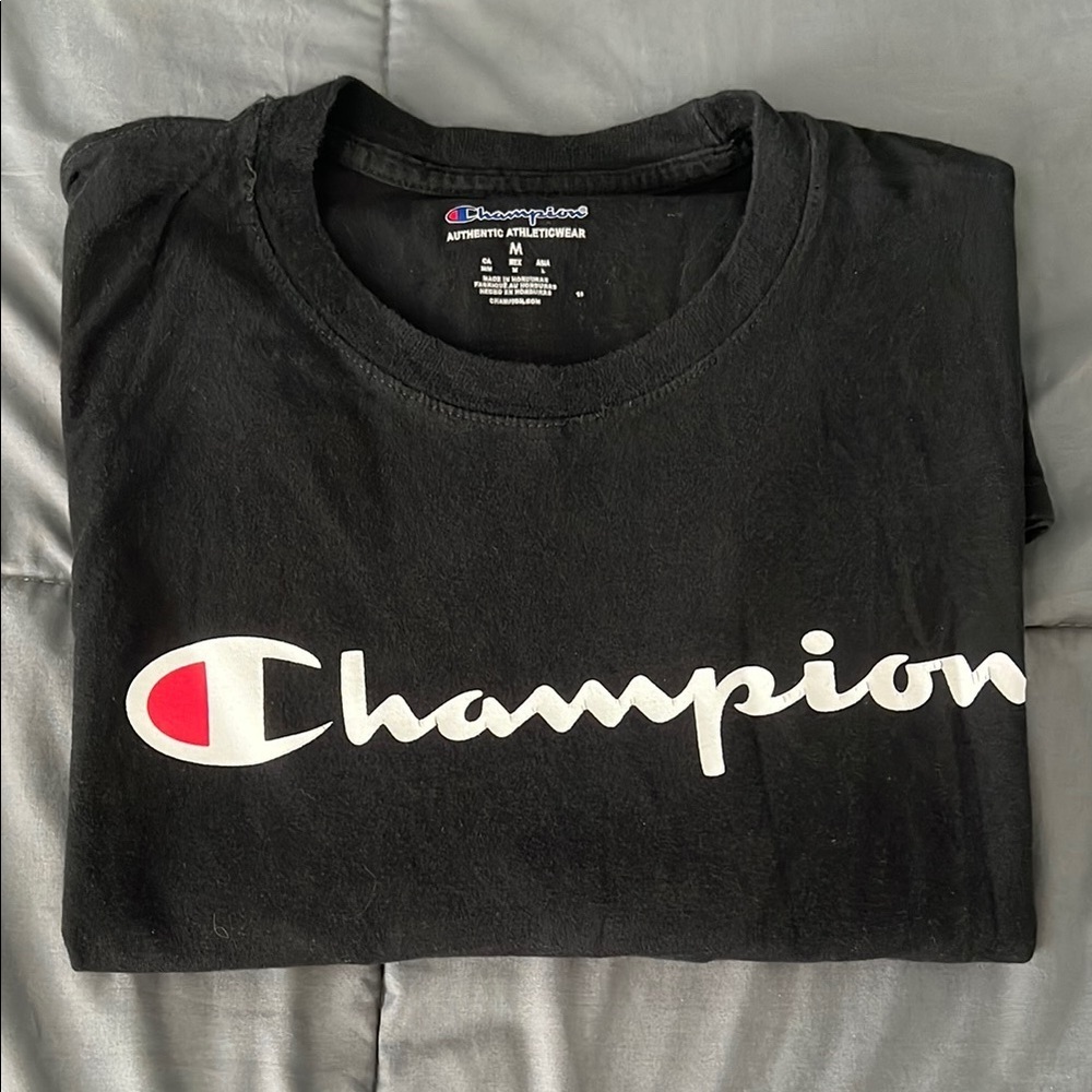 Champion Logo Long Sleeve TShirt Size Medium